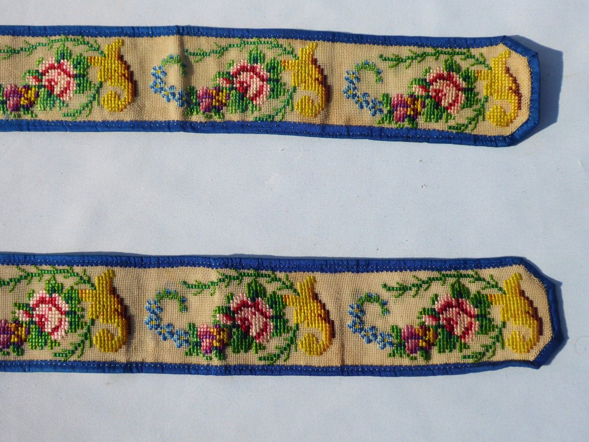 Pair Of Suspenders 1830-1840, Embroidery With Small Points, Nineteenth Male Costume, Fashion-photo-2