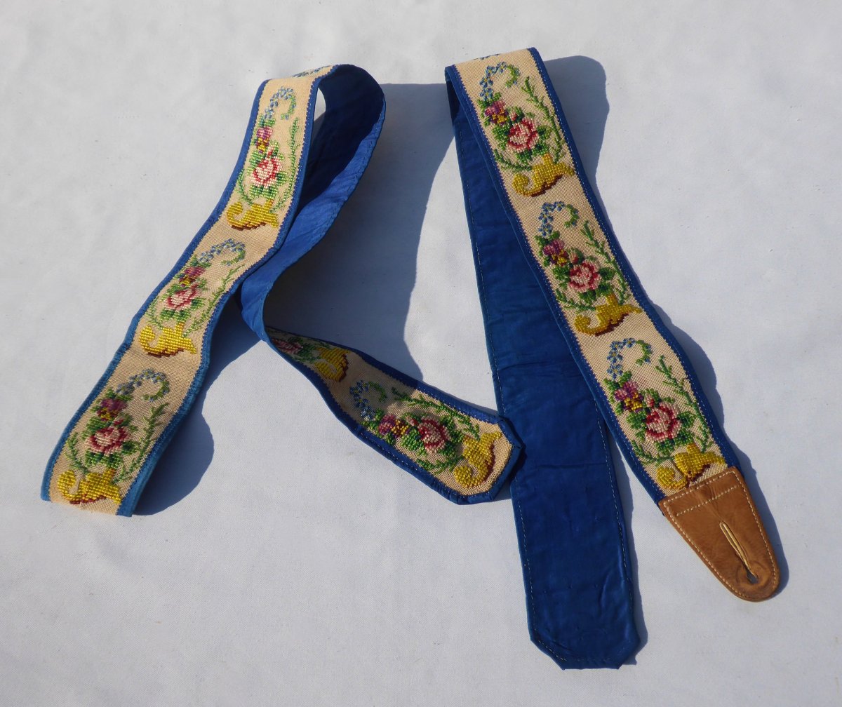 Pair Of Suspenders 1830-1840, Embroidery With Small Points, Nineteenth Male Costume, Fashion