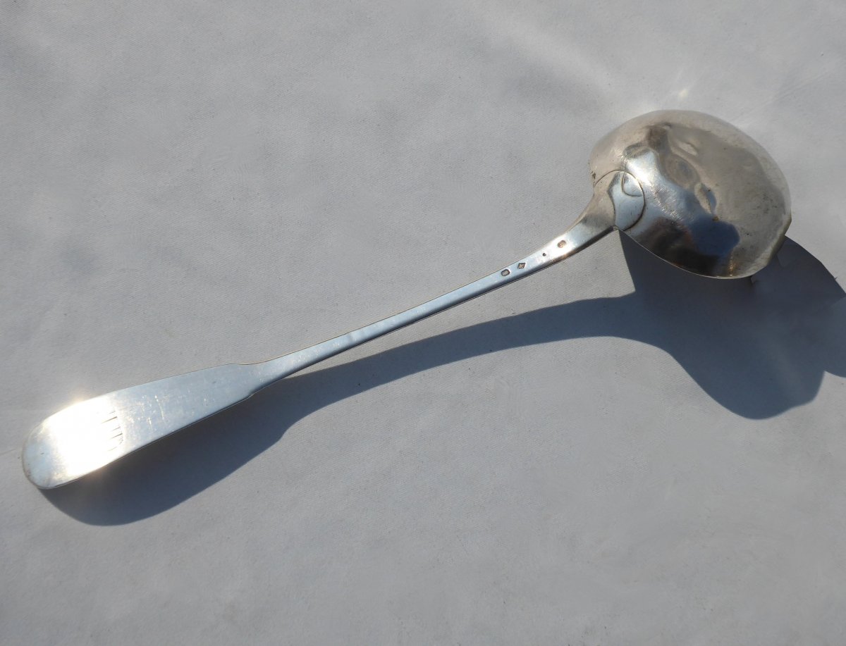 Ladle In Sterling Silver Nineteenth, French Work Hallmark Old Man Louis Cottat Goldsmith-photo-3