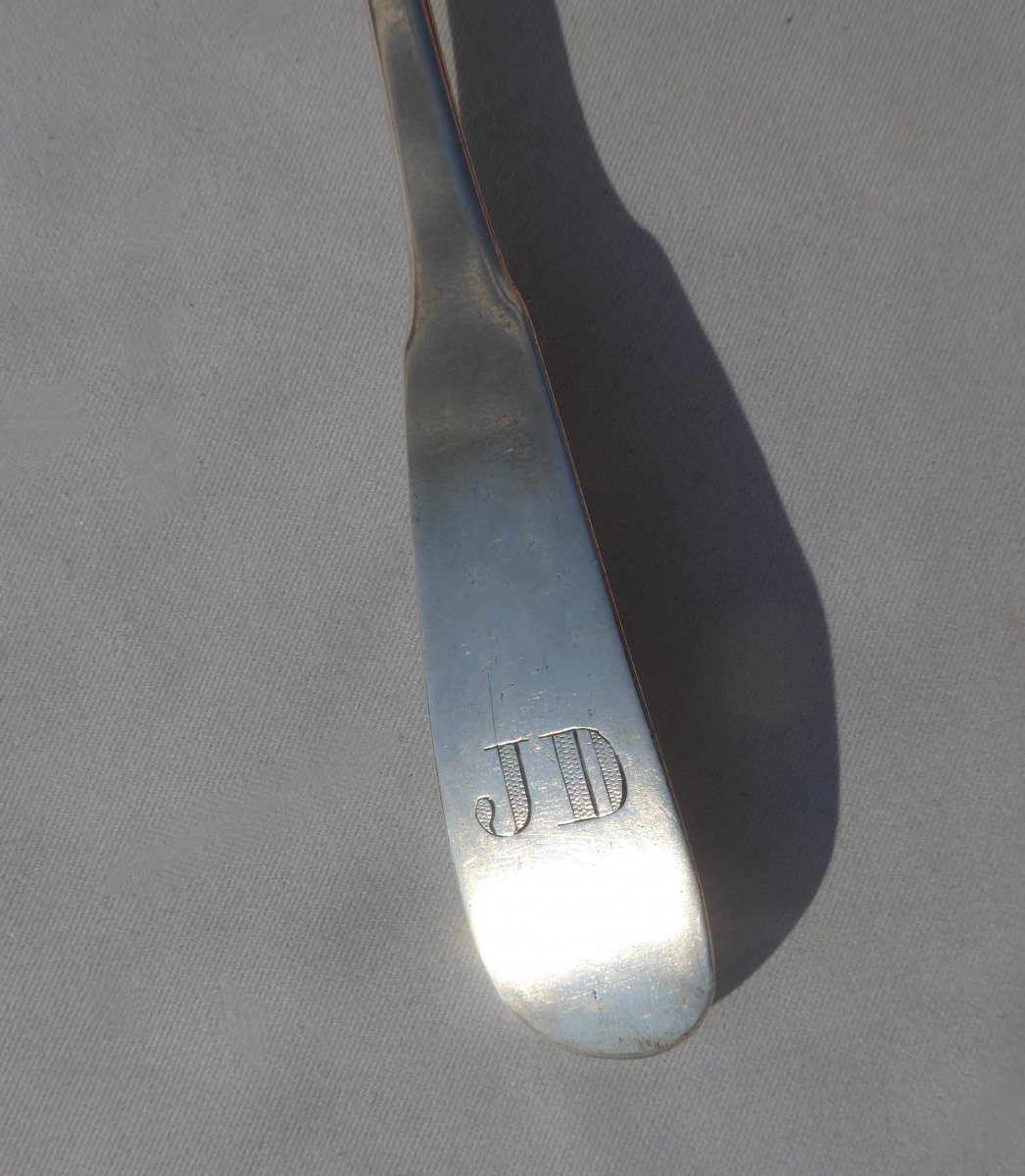 Ladle In Sterling Silver Nineteenth, French Work Hallmark Old Man Louis Cottat Goldsmith-photo-2