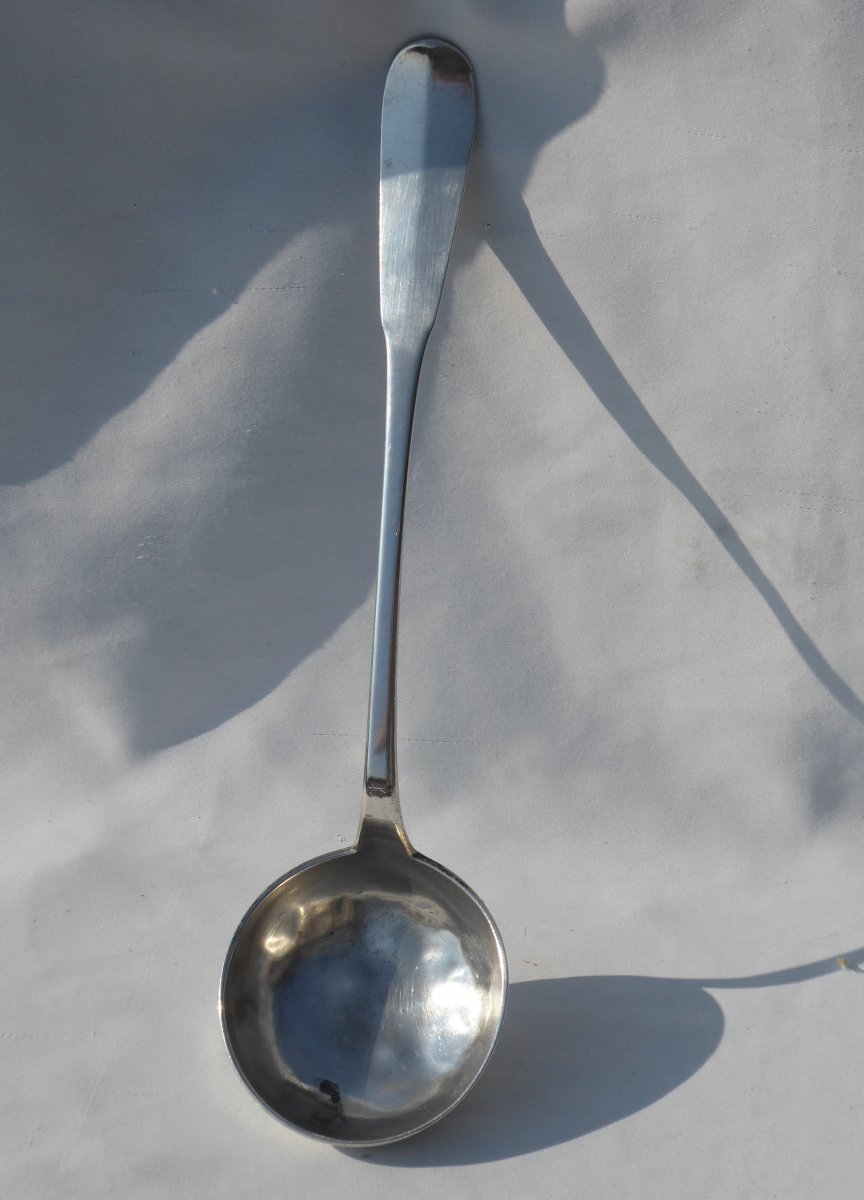Ladle In Sterling Silver Nineteenth, French Work Hallmark Old Man Louis Cottat Goldsmith
