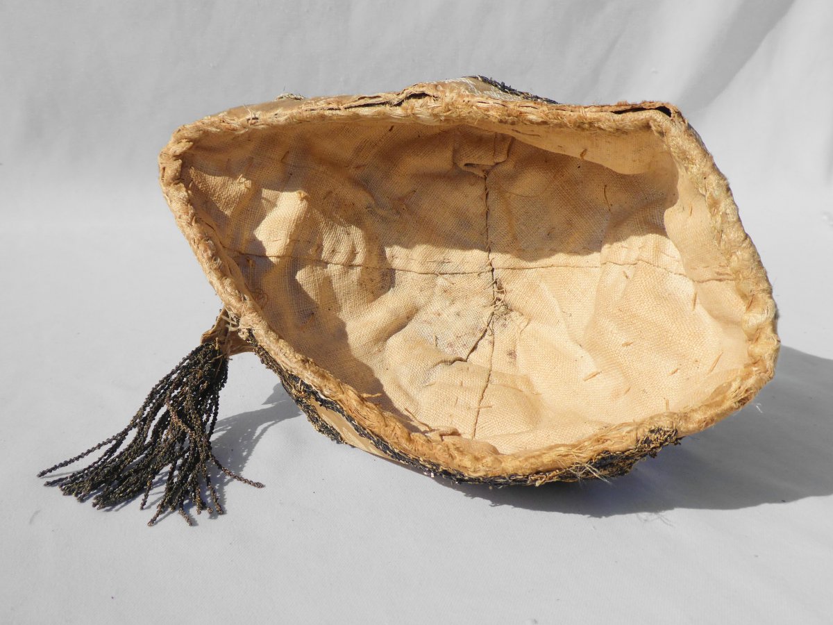 Bonnet d'Interieur d'Homme époque Louis XV , Soie , XVIIIe , Coiffe à La Sultane Costume Fumeur-photo-3