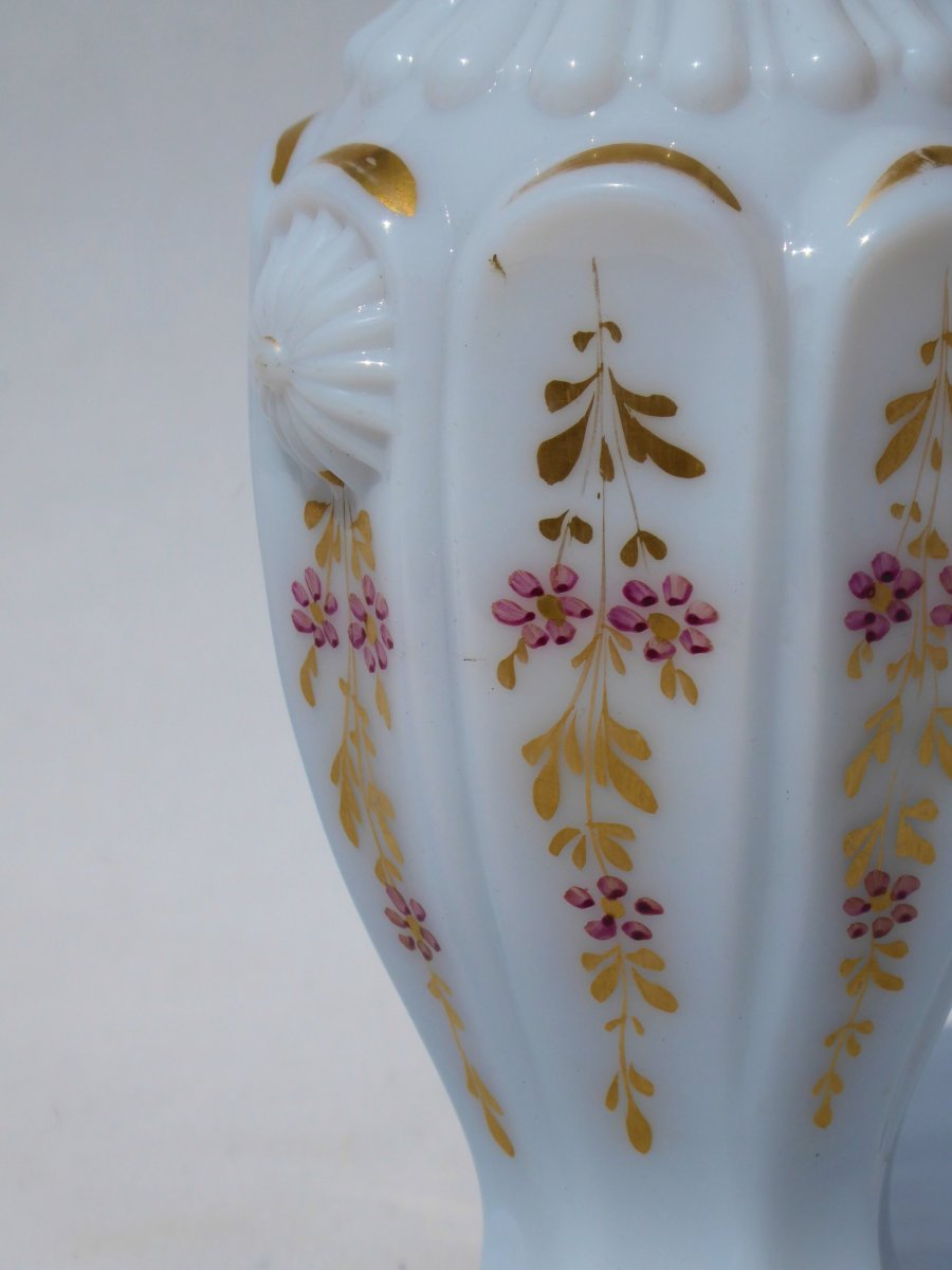 Vase à Violette En Opaline époque Charles X / Restauration Vers 1820 Style Gothique XIXe -photo-2