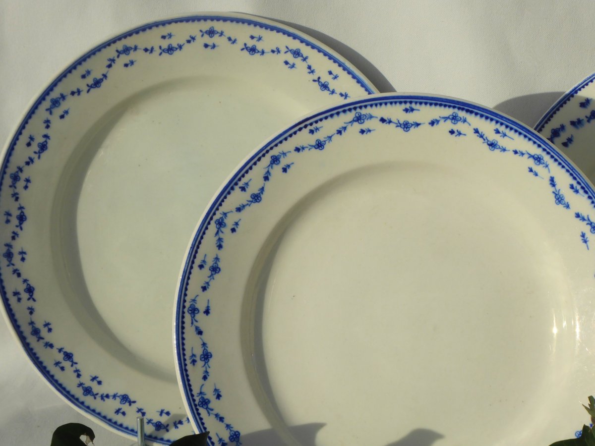 Series Of 6 Soft Porcelain Plates From Tournai / Arras, Late 18th Century Louis XVI Plate-photo-4