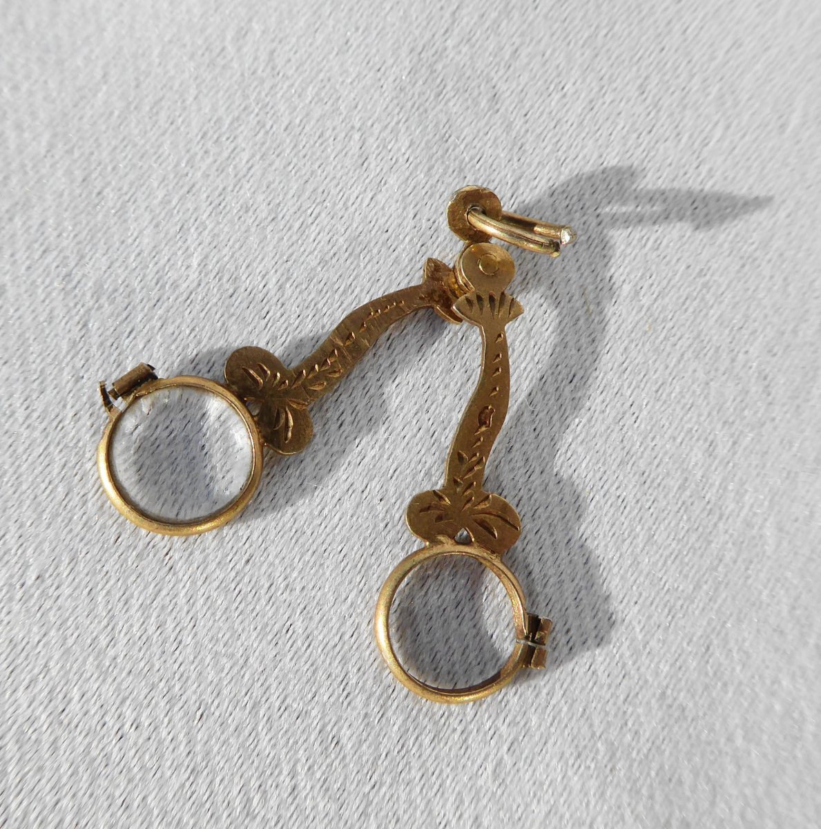 Pair Of Miniature Glasses In Sterling Silver Besicles Maniere d'Y See 1830 Bru Fashion Doll-photo-2
