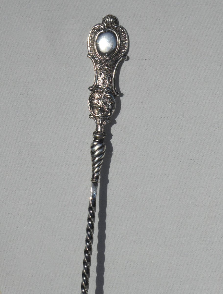 Punch Ladle In Silver Metal 1900 Rocaille Style Shell Nineteenth Cocktail Wmf-photo-2