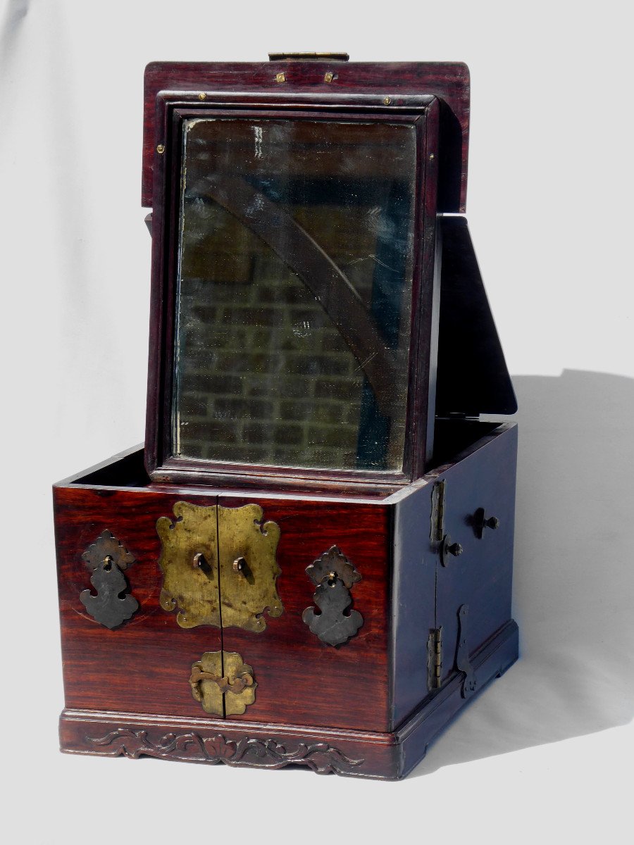 19th Century Chinese Travel / Toilet Box, Dressing Table, Meiji Era China, Vanity Trunk-photo-4