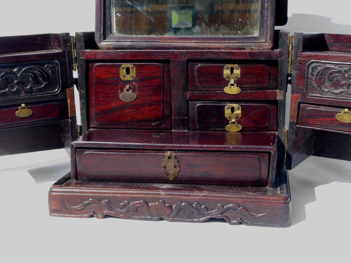 19th Century Chinese Travel / Toilet Box, Dressing Table, Meiji Era China, Vanity Trunk-photo-3