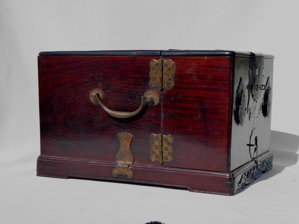 19th Century Chinese Travel / Toilet Box, Dressing Table, Meiji Era China, Vanity Trunk-photo-8