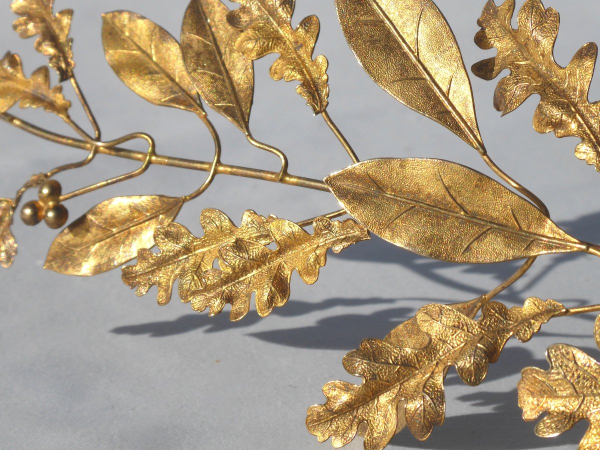 Medal In Silver Vermeil, Award Ceremony, 19th Century Hazelnut Branch Olive Branch-photo-2