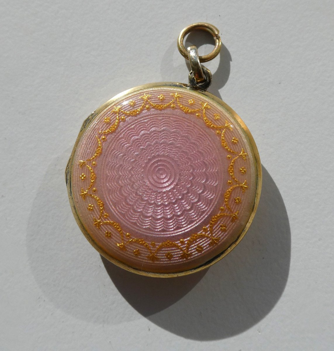 Porte Photos Medaillon De Cou , Reliquaire XIXe , Bijou Napoléon III Argent Vermeil émail Photo
