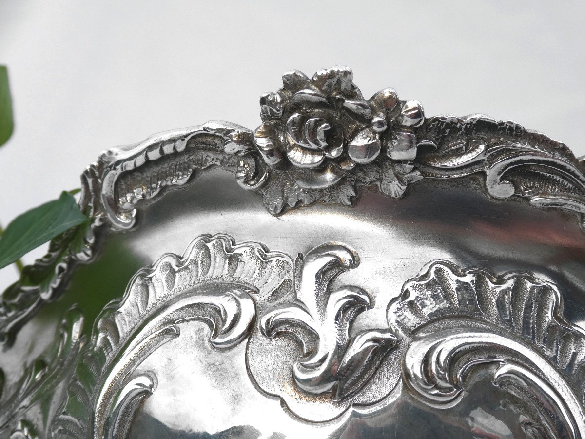 Large Jardiniere In Sterling Silver Epoque Nineteenth Louis XV Style Napoleon III Center Table-photo-1