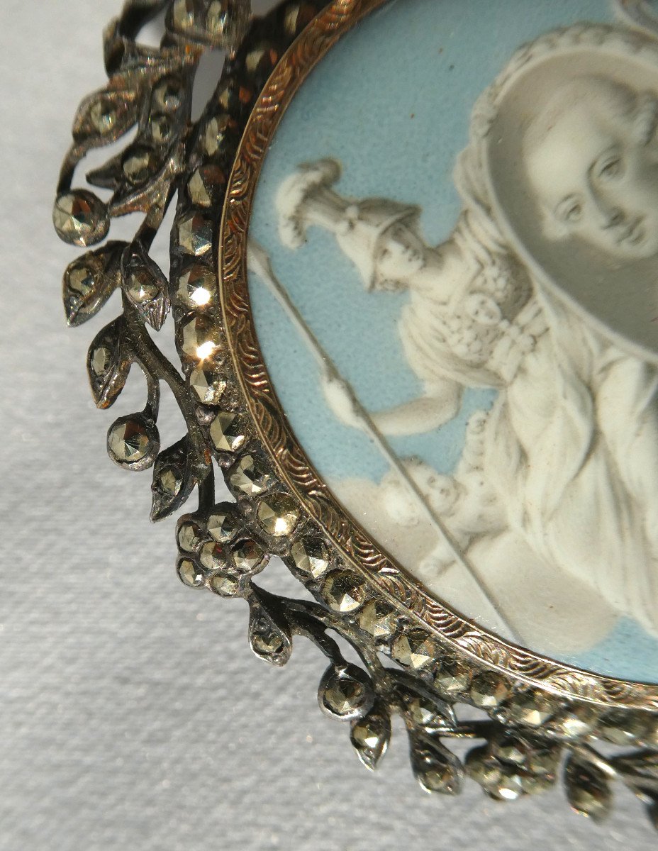 18th Century Pendant Brooch Portrait Of Emperor Joseph II Gold Silver Enamel Miniature Jewel-photo-3