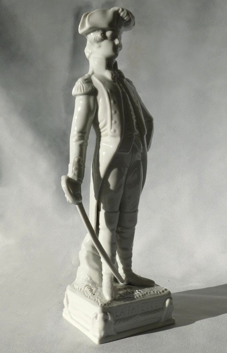 Marquis De La Fayette Revolution Francaise Sujet En Porcelaine Blanche De Capodimonte Vers 1930-photo-4