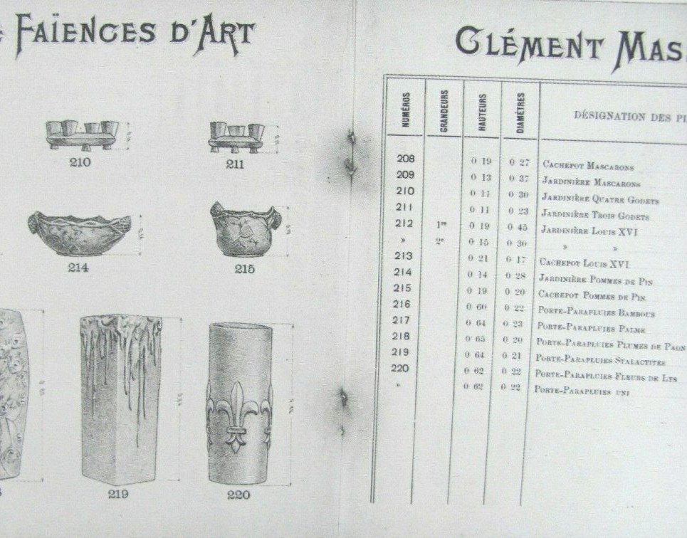 Jardiniere Clement Massier In Art Nouveau Earthenware Cache Pot Gulf Juan Vallauris Slip Nineteenth-photo-7