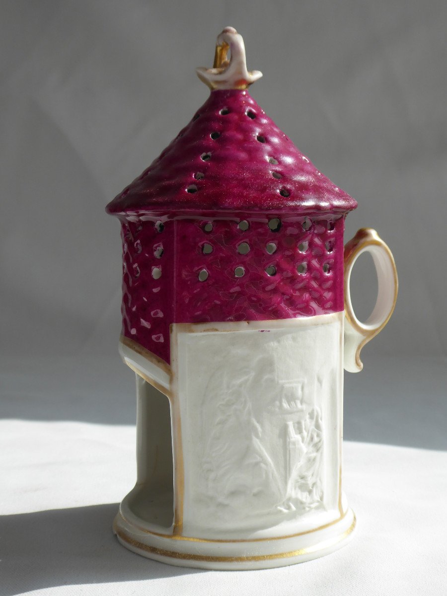 Tealight / Lithophane Napoleon III Period Angel Decor, Porcelain Candlestick Pre Cinema Nineteenth-photo-3