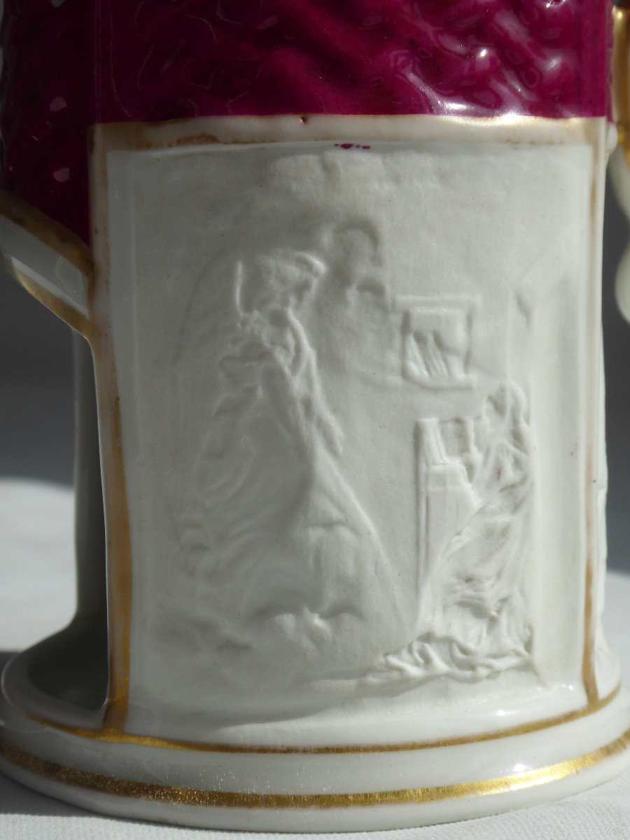 Tealight / Lithophane Napoleon III Period Angel Decor, Porcelain Candlestick Pre Cinema Nineteenth-photo-7