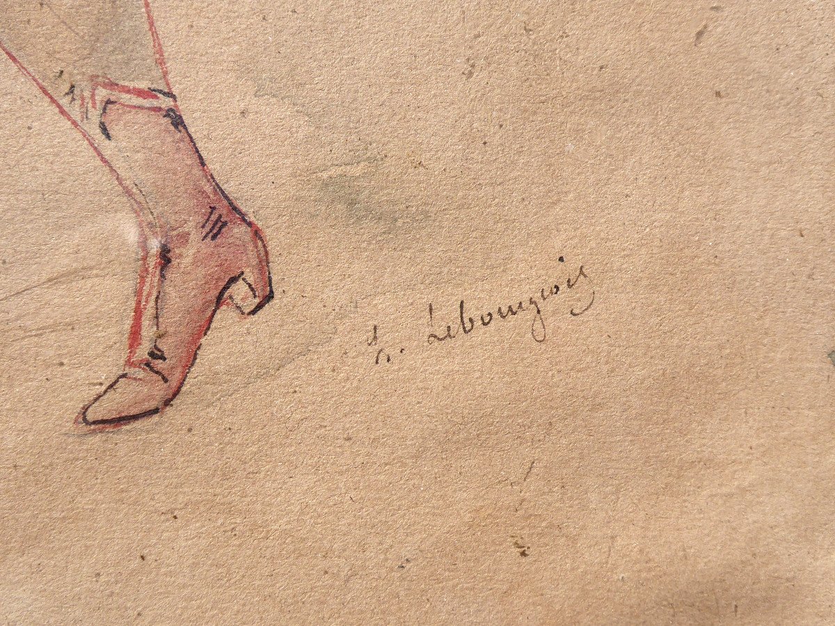 Humorous Drawing, Watercolor, 1890 Period, Circus Artist, Nineteenth, Cavaliere / Jockey-photo-3