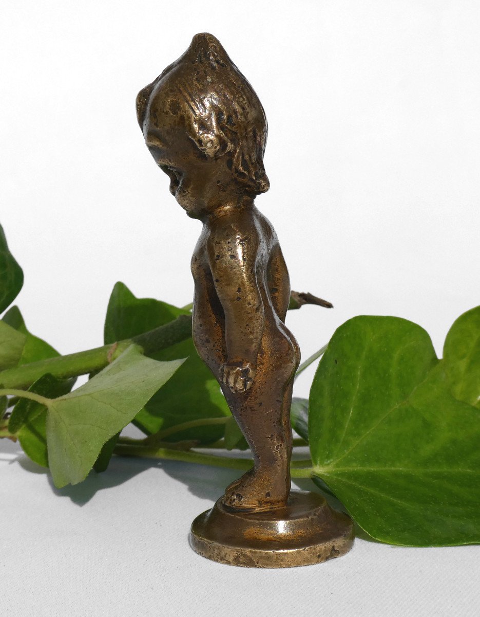 Sealing Seal, Bronze Wax Stamp Art Deco Child Kewpie Baby Cupie Doll 1930-photo-4