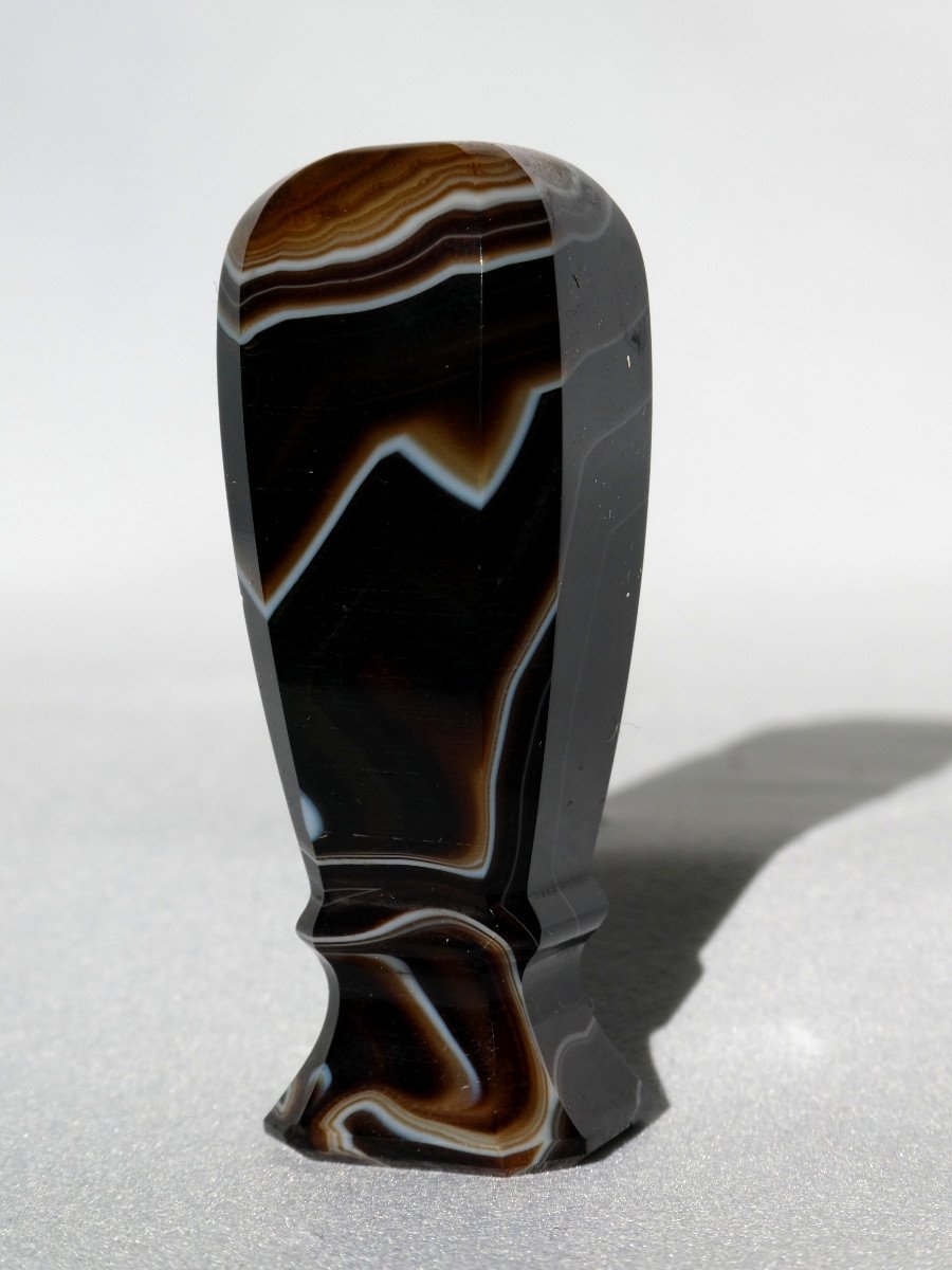 Sealing Seal, Wax Stamp In Agate Napoleon III Period, Monogram Office Decoration-photo-4