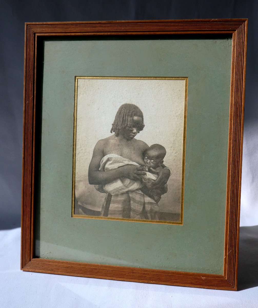 Orientalist Photography, Young African Woman Breastfeeding Taken By Marshal Lyautey Nineteenth