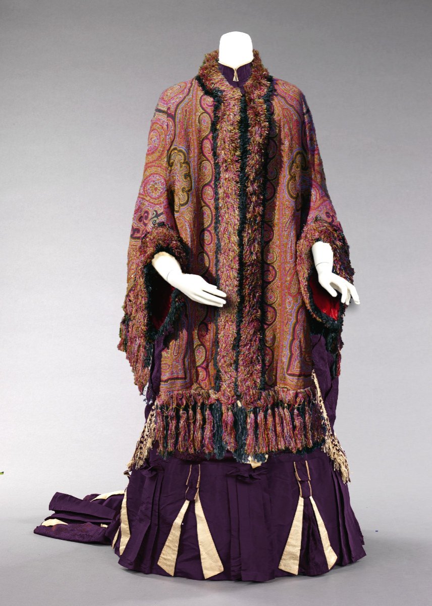 Visite / Manteau En Cachemire , époque 1870-1880 , Chale Napoleon III XIXe Violet / Costume-photo-2