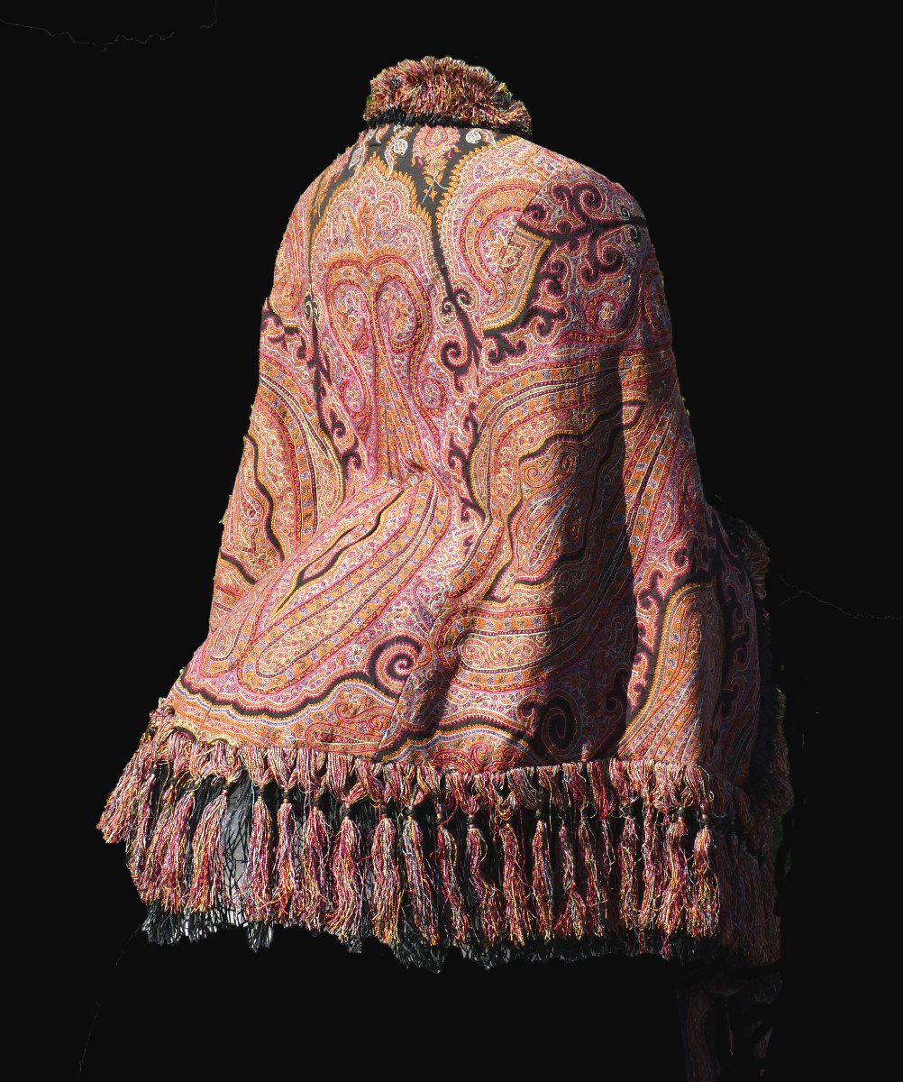 Visite / Manteau En Cachemire , époque 1870-1880 , Chale Napoleon III XIXe Violet / Costume-photo-3