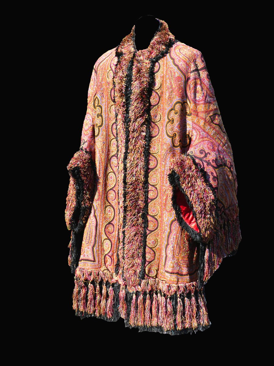 Visite / Manteau En Cachemire , époque 1870-1880 , Chale Napoleon III XIXe Violet / Costume-photo-5