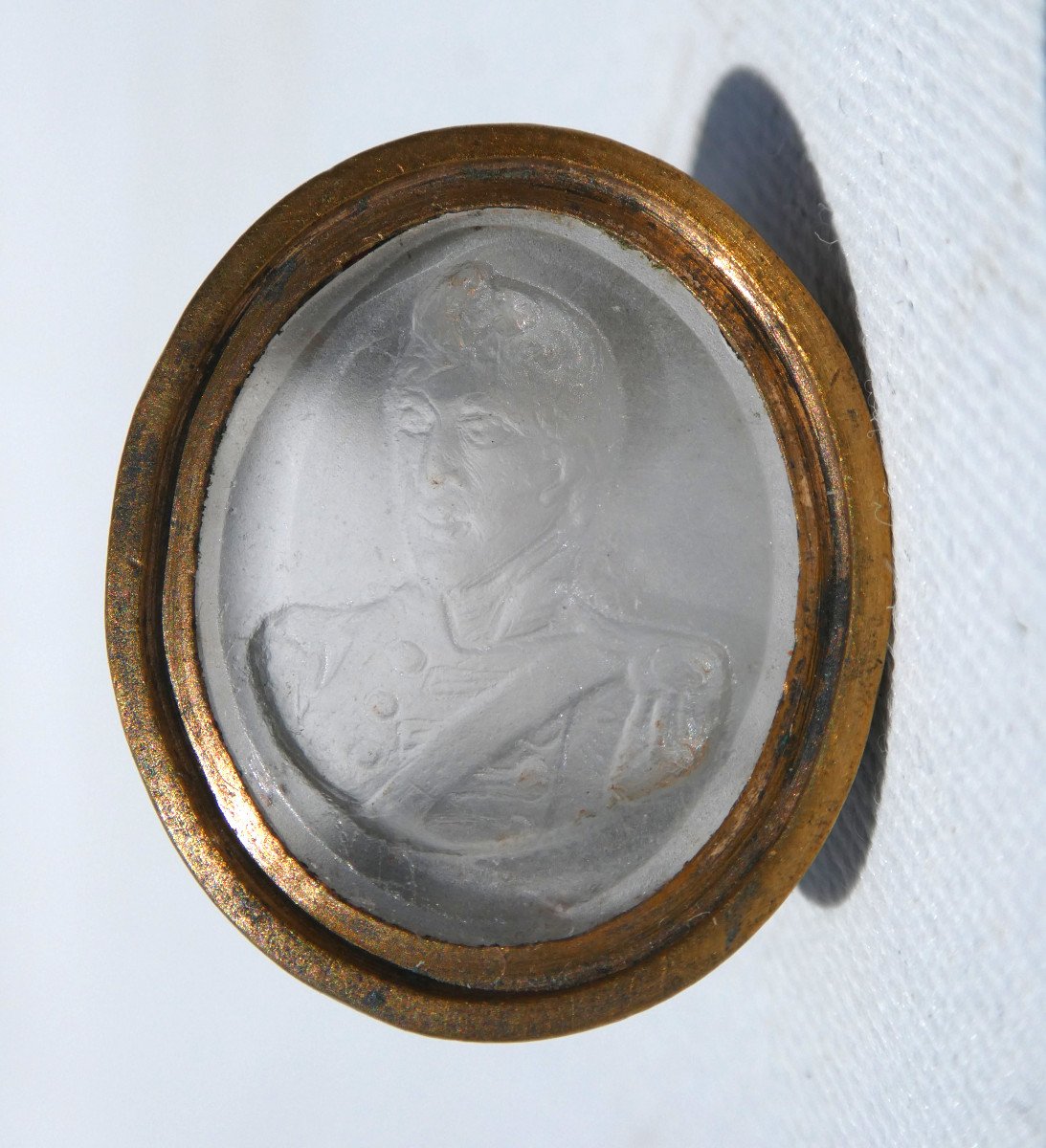 Chatelaine In Frosted Crystal, Portrait Of The King Of France Charles X, Seal To Seal Nineteenth 1820-photo-2
