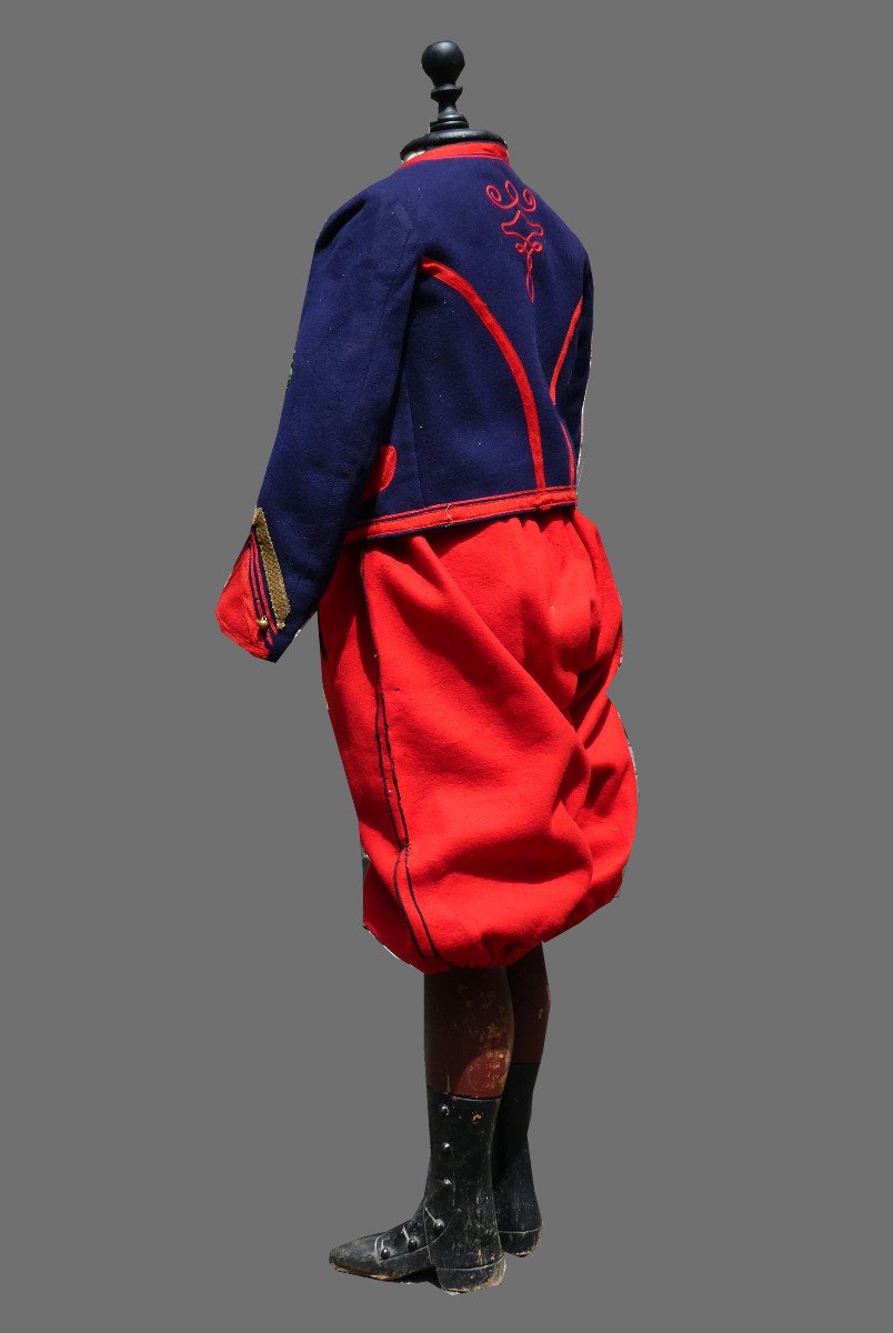 Uniforme militaire De Zouave d'Enfant Epoque 1900 , Tenue De Troupe , Spahis , Wwi Costume Ancien XIXe-photo-2