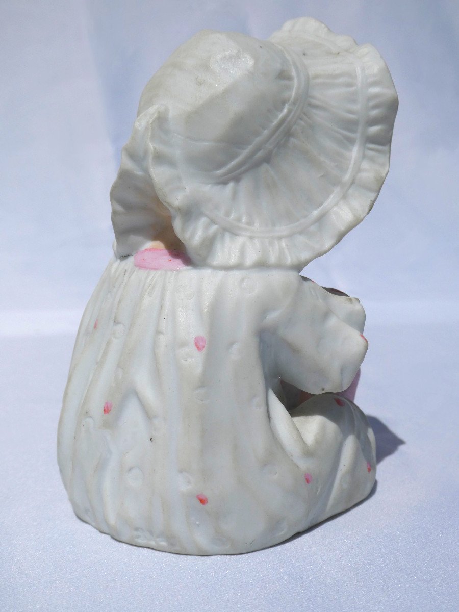 German Piano Baby; Heubach Biscuit Doll, Germany 19th Century; 1900 Baptism Sock-photo-4