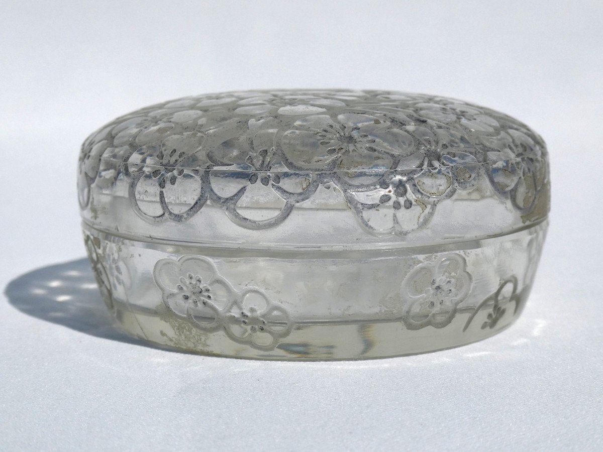 Enamelled Glass Powder Box By René Lalique, Model Emiliane, Art Deco Perfume 1920-photo-4