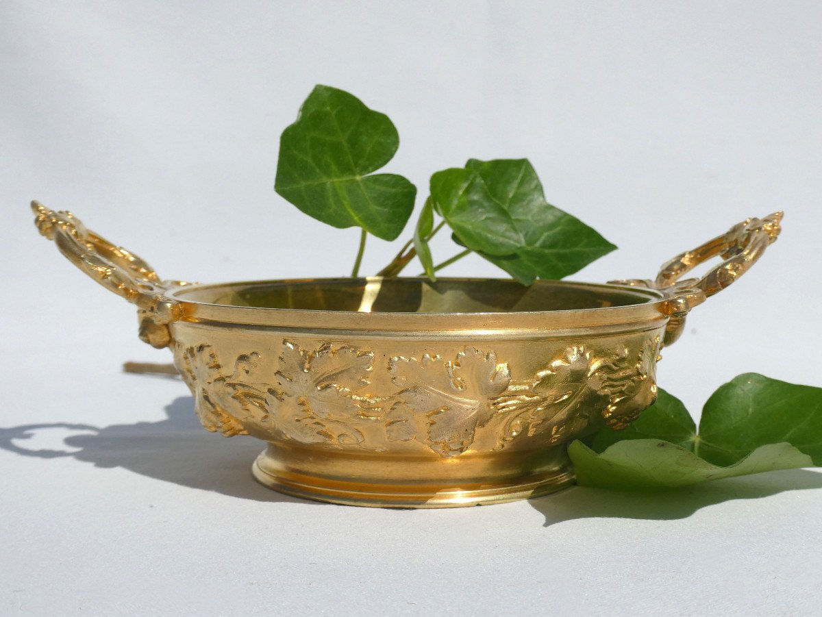 Pair Of Empty Pocket Cups In Gilt Bronze, Barbedienne Cast Iron, Napoleon III Nineteenth Cup-photo-3