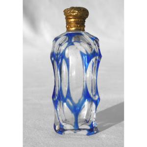 Flacon De Sels / Parfum En Cristal Overlay , époque 1880 , XIXe Objet De Vertu 