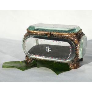 Jewelery Box In Enamelled Glass, Napoleon III Period, Glass Case, Nineteenth, Box