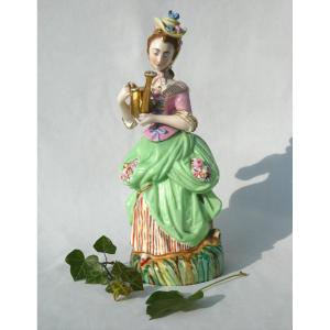 Grande Tisaniere Veilleuse En Porcelaine De Paris , La Belle Jardiniere Jacob Petit XIXe 1830