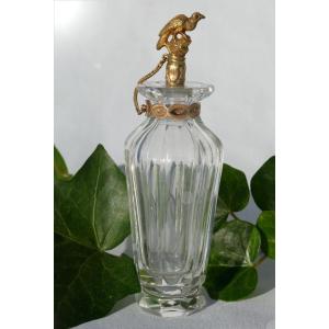 Flacon De Sels En Cristal & Or époque Napoléon III Parfum Objet De Vertus XIXe Décor De Faucon