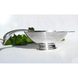 Christofle / Gallia Silver Metal Swan Sauceboat By Christian Fjerdingstad Art Deco 1935