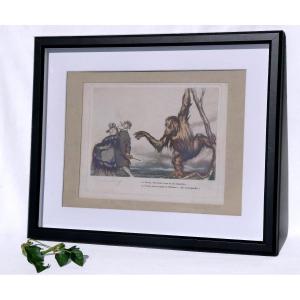 Lithograph Period 1920, Signed Abel Fabre Satyr Of The Testicular Graft, Monkey Print