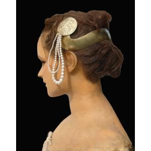 Bandeau / Diademe époque Art Nouveau Style Mucha , Serre Tête , Bijou De Cheveux 1900 Mode