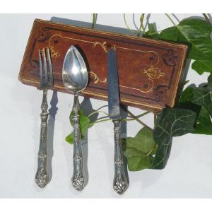 Travel Cutlery Kit, Sterling Silver Nineteenth, Young Man's Case Around 1830