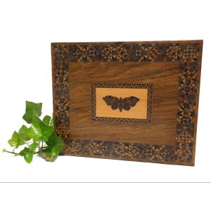 Jewelry Box Charles X Period, Nineteenth Marquetry, Butterfly Decor, Sewing Box 1820