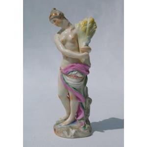 Sujet Mythologique En Porcelaine Allemande Style XVIIIe , Meissen XIXe , Ceres Demeter , Déesse