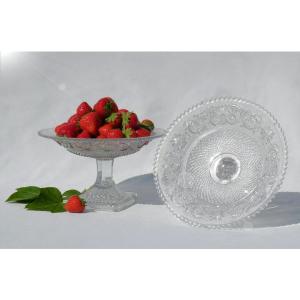 Paire De Compotiers En Cristal De Baccarat Modele Arabesques XIXe Napoléon III Assiette Montée