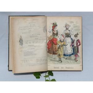 Journal Des Demoiselles Bound Book Of Colorized Fashion Engravings Belle Epoque 19th Century 1895