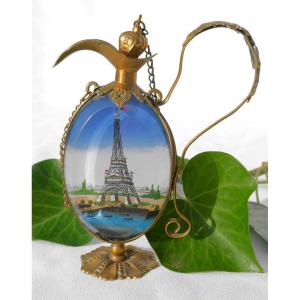 Perfume Bottle From The Late 19th Century, Souvenir Of The Palais Royal, Eiffel Tower Paris, Mirror