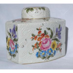 Large Tea Box 1900 Period Porcelain By Samson Napoleon III Style, Perfume Cellar Bottle