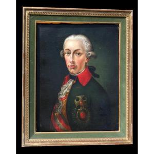 Portrait De Joseph II Empereur d'Autriche St Empire Habsbourg Huile Sur Toile Marie Antoinette