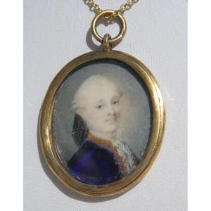 Medaillon Pendant 18th Century Period, Louis XVI, Portrait Medaillon, Jewel, Man 