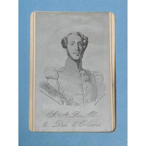 Historical Souvenir Portrait Of The Duke Of Orléans, Son Of King Louis Philippe Silk 19th Royalism